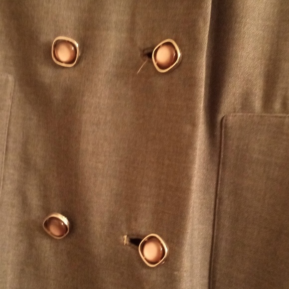 Classic Doublebreasted coat with real mink grey collar, satin lining, coat, 12 - Picture 5 of 11